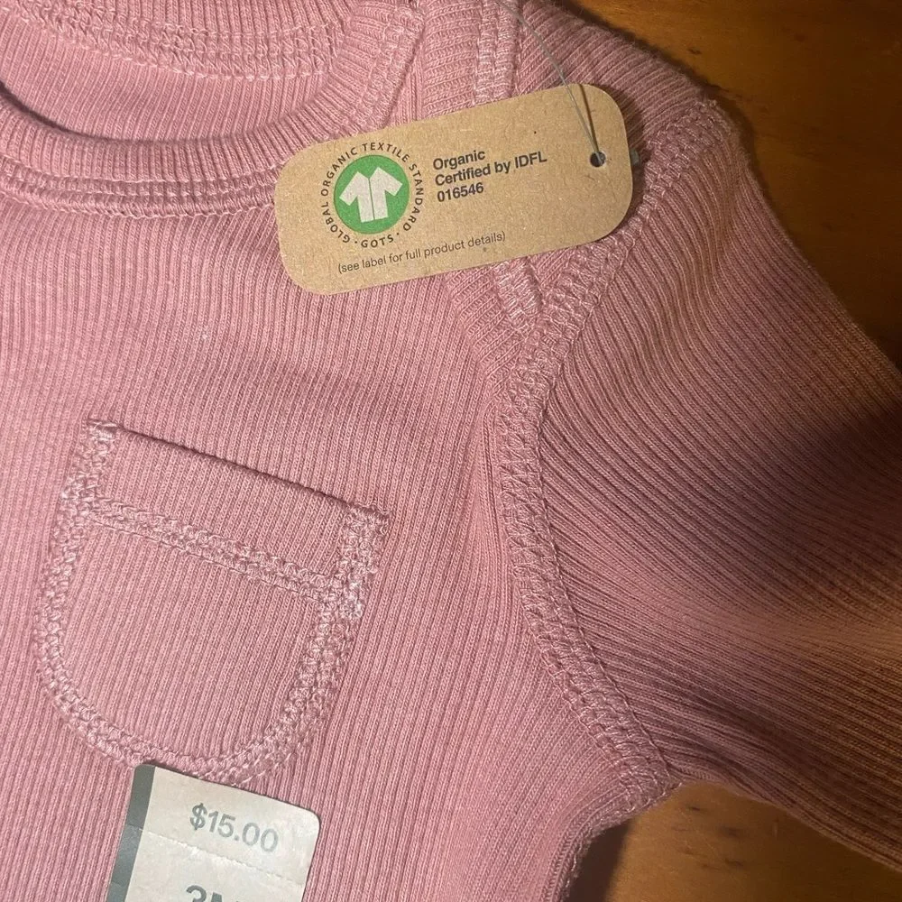Baby Pink Long‎ Sleeve Onesie